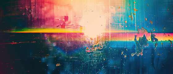 Abstract painted textures with colorful splashes