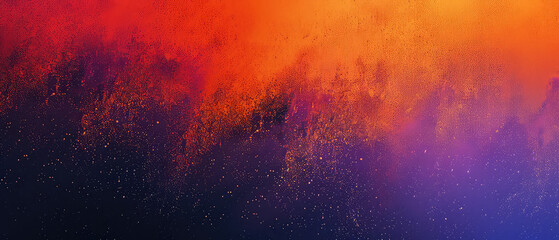 Vivid orange and purple paint splatter effect