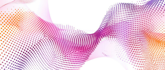 Abstract purple and orange dot wave pattern