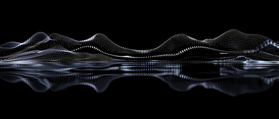 Monochromatic digital landscape of dots and lines