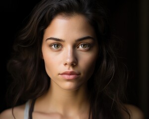 Fototapeta premium Captivating Portrait of a Mysterious Woman