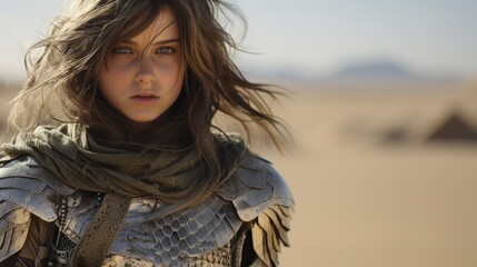 Fototapeta premium Windswept Portrait of a Mysterious Woman