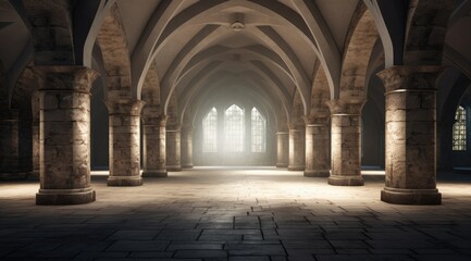Fototapeta premium Majestic Gothic Cathedral Interior