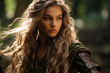 Naklejka premium Captivating Portrait of a Mysterious Woman