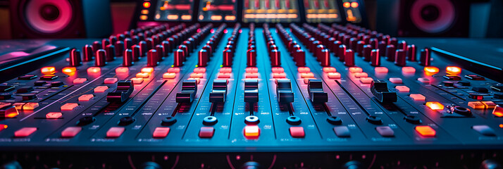 A Professional Studio with Sound Control Equipment ,
Exploring the Intricacies of a Sound Mixer Control Panel Concept Audio Equipment Sound Engineering Technology Professional Setup Mixing Techniques
