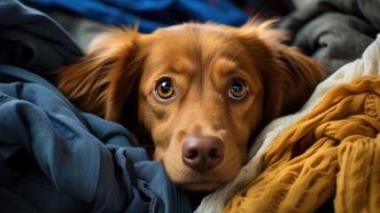 Adorable Puppy Resting on Cozy Blanket