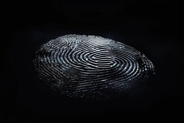 Biometric fingerprint on dark background, security concept