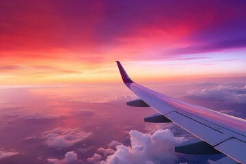 Breathtaking Sunset Sky from Airplane Window