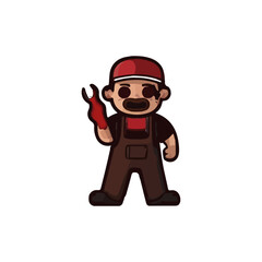 Butcher shop logo emblem for design. Farm organic food badge. Vector illustration