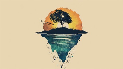 a minimalist poster promoting environmental conservation, featuring a powerful message and striking imagery