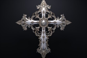 Ornate Decorative Cross with Gemstones