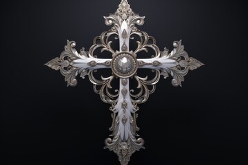 Ornate Decorative Cross with Gemstones