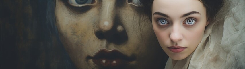 Fototapeta premium Haunting Gaze of a Mysterious Woman