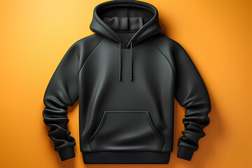 Black hoodie mockup, 3d render