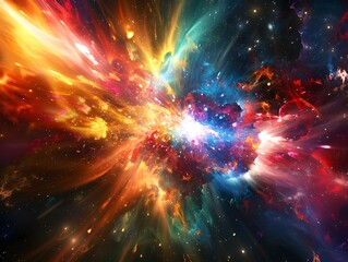 Fototapeta premium Dynamic Stellar Explosion Artistic Celestial Phenomenon