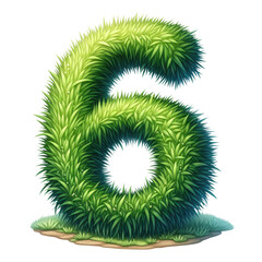 Green Grass Number Clipart 