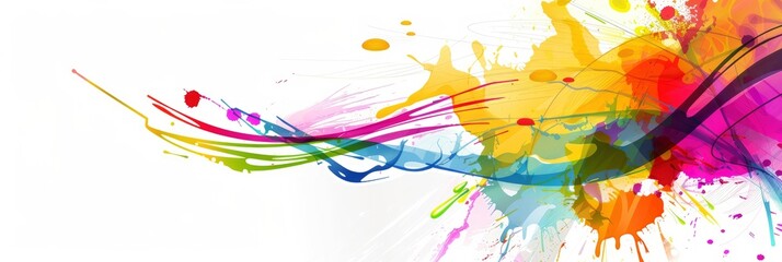 colourful liquid abstract splash shape on white background