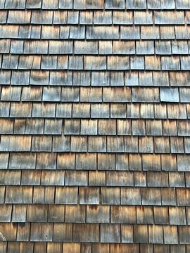 Cedar roof wooden shingles, cedar wall siding, wood shingle tile roof
