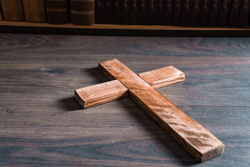 Wooden cross, Christian concept, religious symbol