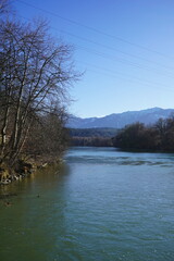 river in the forest Alps