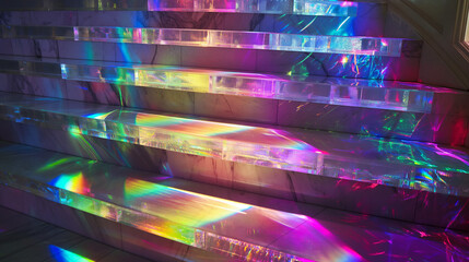 "Crystalized stairs shimmer like enchanted pathways, inviting one to ascend into a realm of beauty."






