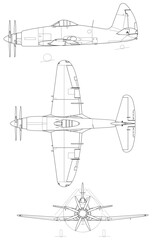 Westland Wyvern TF4 3-view-svg vector file