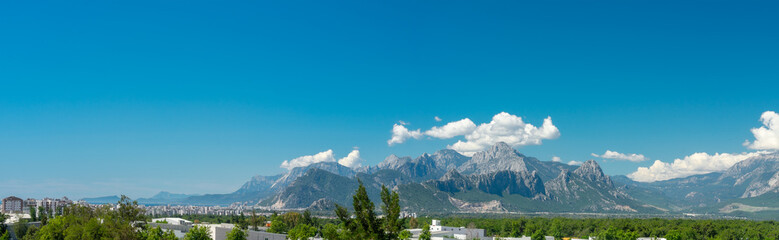 Panoramic view of the mountains of the Turkish city of Antalya. View of the mountains in Antalya on...