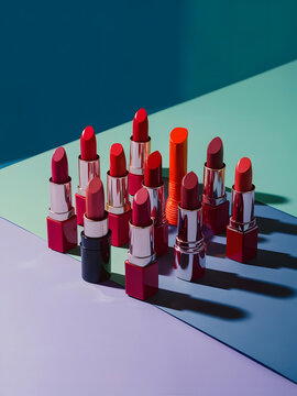 Maquillaje femenino, l&aacute;pices labiales