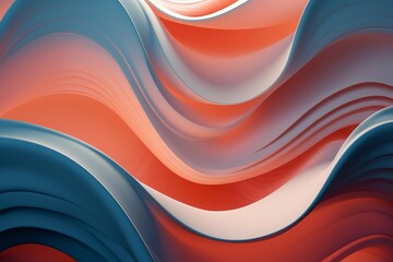 Red and Blue Wave Abstract