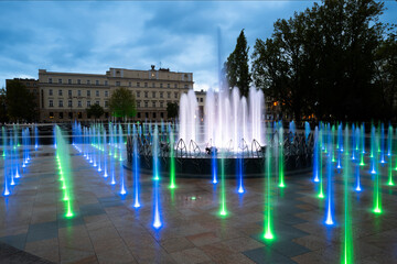 2023-05-07 ; evening fountain in the city of Lublin Poland