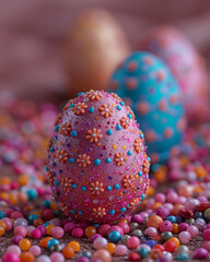 Easter eggs. Symbol of Easter day. beautiful colorful eggs