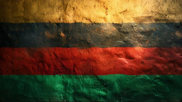 Background on the theme Juneteenth on June 19 in red, green, yellow and black colors 