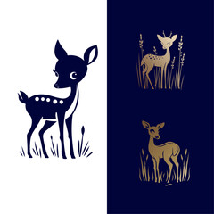 Graceful Grove: A Deer Vector Logo