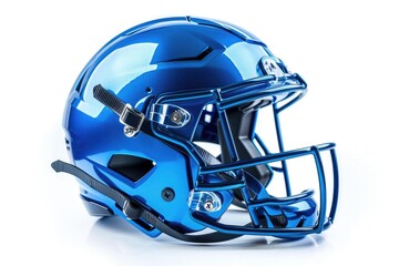 Fototapeta premium Professional Blue Football Helmet for Safe American Football Play - Isolated Equipment for Sport