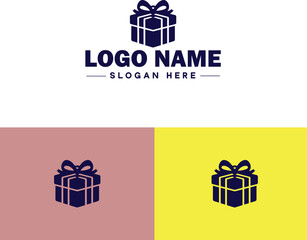 Gift box icon logo modern flat minimalist app business vector logo