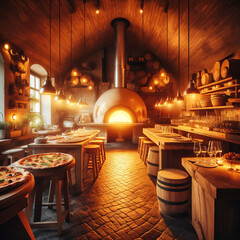 Warm Ambiance in a Rustic Pizzeria, A Cozy Corner for Culinary Delights