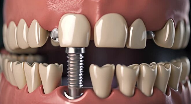 Tooth with a screw.