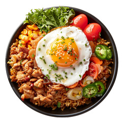 Nasi Goreng, transparent background, isolated image, generative AI