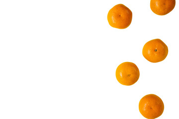 orange fruit with text space on an isolated white background