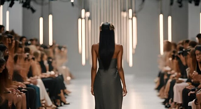 Model on a fashion catwalk.