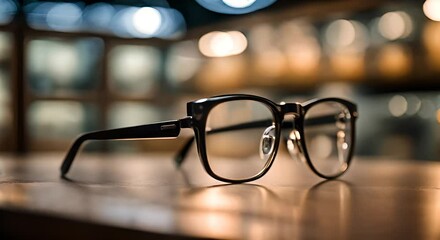 Glasses in an optician.