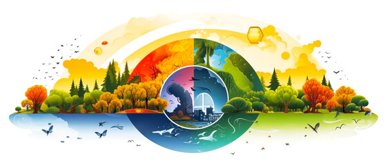 COLORFUL DRAWING ABOUT WORLD ENVIRONMENT DAY.