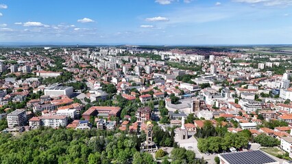 Haskovo Bulgaria drone city view panorama