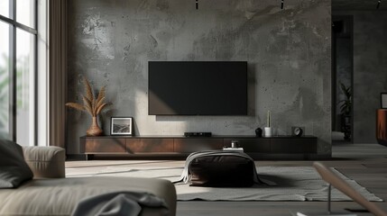 living room interior with tv