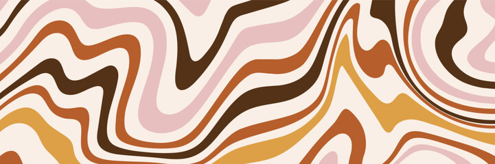 Twisted and distorted vector groovy wavy hippie background. Waves, swirl, twirl modern pattern. Background in trendy retro psychedelic style. Vector illustration