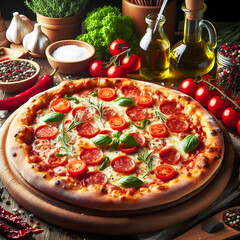 Gourmet Pepperoni Pizza, A Symphony of Freshness and Flavor