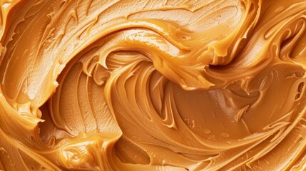 Swirled creamy peanut butter texture background