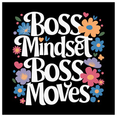 boss mindset elegant script typography quotes inspiration and motivation for women and females posters canvas