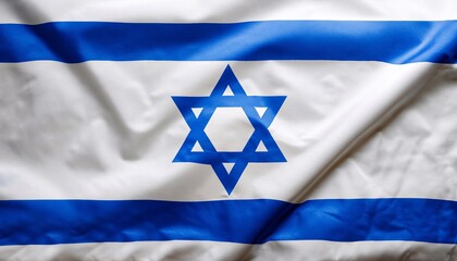 folded flag of Israel with visible satin texture