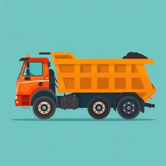 Garbage Truck Flat Icon - Illustration of a Car for Reusing with a Flat Graphic Style
